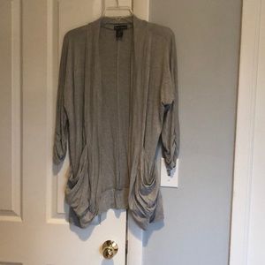 GREY CARDIGAN WITH POCKETS